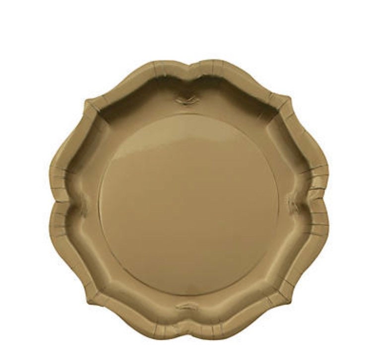 Gold Paper Plates Gold Tableware Gold Party Decor Gold Bridal