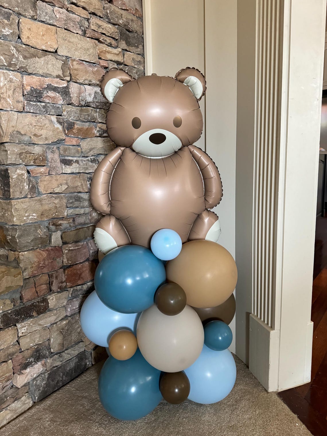 Teddy Bear Balloon Tower Kit | Beary First Birthday Balloon Tower ...
