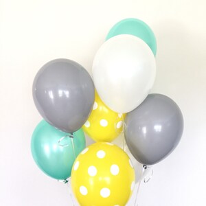 Mint and Yellow Balloons | Bumble Bee Baby Shower | Mommy To Bee Baby Shower Balloons | Yellow and Gray Balloons | Gender Reveal