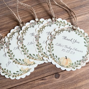 Étiquettes de remerciement citrouille blanche | Étiquettes de remerciement | Cadeaux de mariage nuptiales citrouille personnalisés | Etiquettes personnalisées citrouille pour baby shower