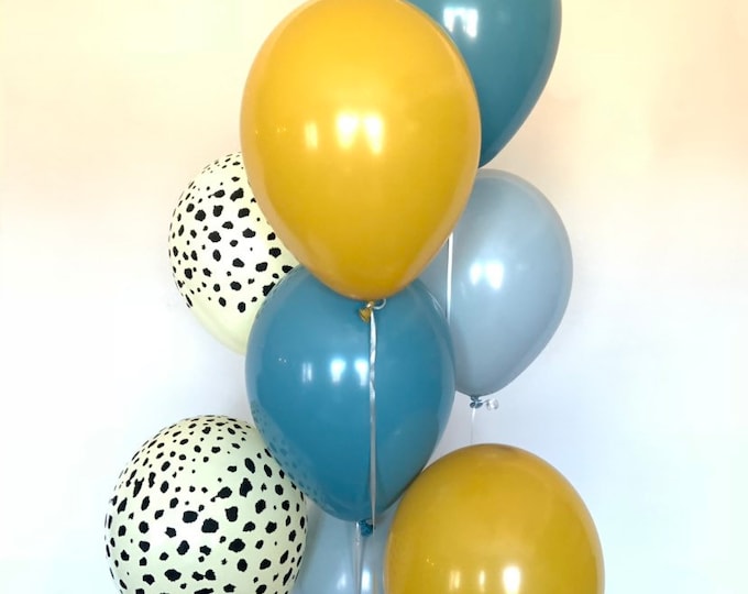 Blue Safari Balloons | Blue Cheetah Balloons | Safari Bridal Shower Decor | It’s A Boy Safari Baby Shower | Boy Jungle Birthday Balloons