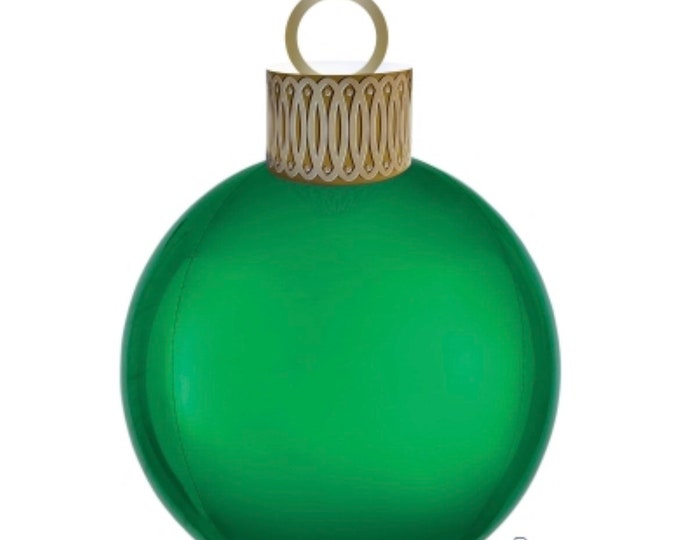 Green Ornament Balloon | Winter Baby Shower Decor | Green Christmas Balloons | Winter ONEderland Birthday Balloons | Oh What Fun
