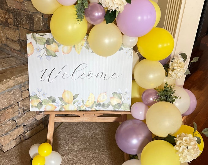 Lemon and Lavender Balloon Garland | She Found Her Main Squeeze Bridal Shower Decor | Lavender Bridal Shower | Lemon First Birthday