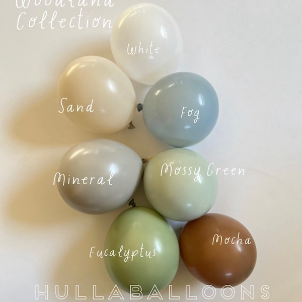 Woodland Balloons | Individual Balloons Create Your Own Garland Double Layered Custom Balloons | Green Baby Shower | Blue and Green