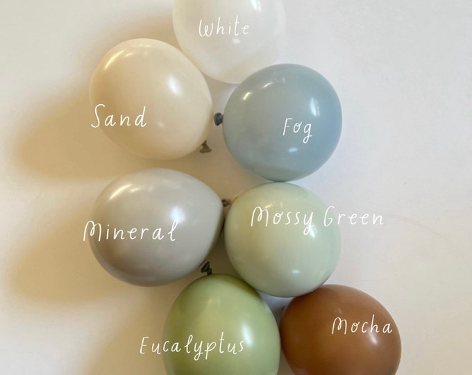 Woodland Balloons | Individual Balloons Create Your Own Garland Double Layered Custom Balloons | Green Baby Shower | Blue and Green