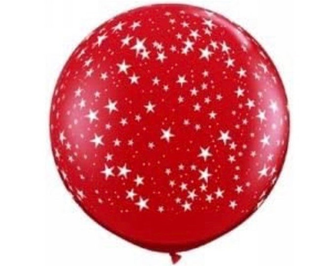 Jumbo Red Star Balloons | White Star Balloons | Balloons | USA Balloons | Red Star Birthday Balloons | Jumbo 4th of July Balloons