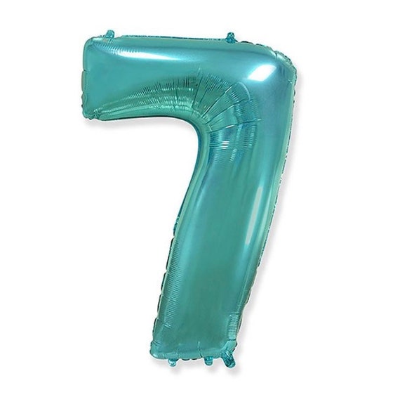 Palloncino verde acqua numero 7 / Palloncini per il settimo compleanno  verde acqua / Palloncini con numero Mylar / Palloncini in lamina di grandi  dimensioni / Palloncini Teal Seven -  Italia