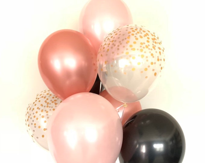 Pink Blush Balloons | Blush and Black Balloons | Black and Blush Balloons | Blush Bridal Shower Decor | Blush Baby Shower