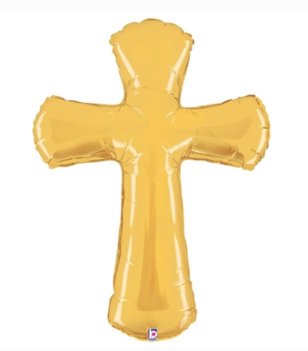 Gold Cross Balloon Baptism Balloons Christening Balloons