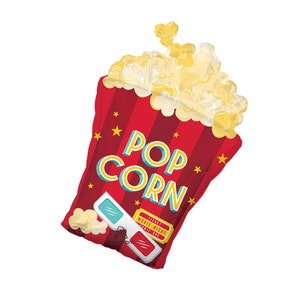 Popcorn Balloon | Popcorn Mylar Balloons | About To POP Baby Shower Balloons | Movie Night Balloons | Movie Star Birthday Party