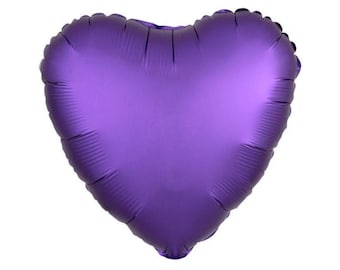 Purple Heart Balloons | Galentines Day Balloons | Satin Purple Heart Balloon | Purple Bridal Shower | Valentine's Day Balloon | Little Sweet