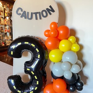 Construction Black Number 3 Balloon Third Birthday Balloons