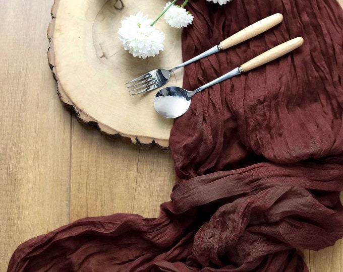 Burgundy Gauze Table Runner | Burgundy Arbor Decor | Burgundy Baby Shower Decor | Burgundy Bridal Shower Decor | Burgundy Wedding