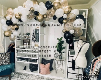 Black, White & Gold Balloon Garland Kit | DIY Party Decor