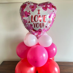 Valentines Day Balloon Centerpiece DIY Kit | Be My Valentine Balloons | I Love You Balloons | Galentines Day Party Decor