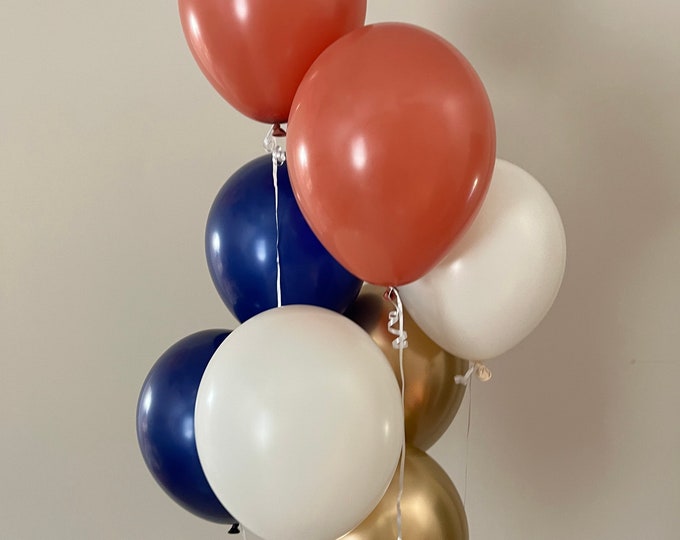 Navy and Orange Balloons | Navy and Gold Balloons |Navy and Burnt Orange Balloons | Fall Baby Shower Decor | Navy Bridal Shower