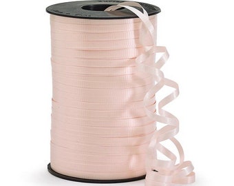 Blush Balloon Ribbon | Blush Balloon String | Blush 3/16” Crimped Curling Ribbon | Roll of Ribbon | Blush Ribbon | Blush Curling Ribbon