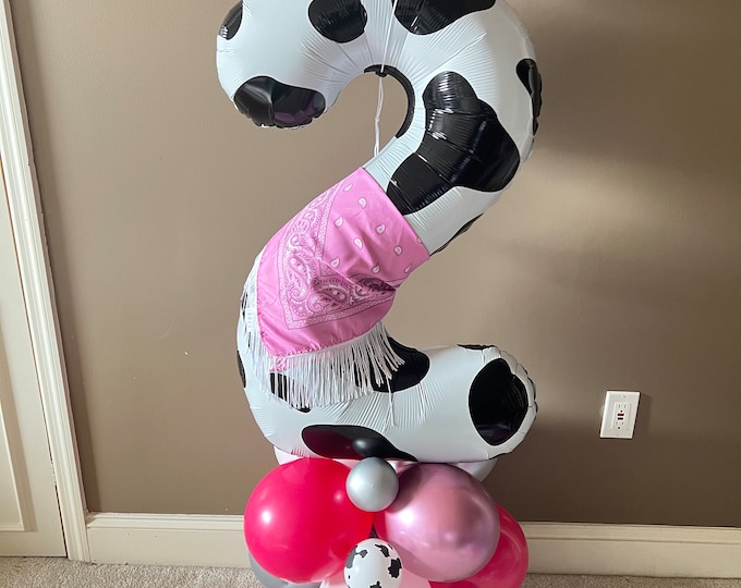 Cowgirl Balloon Tower Kit | Aint My First Rodeo Balloons | Disco Cowgirl 2nd Birthday | Barnyard Birthday Balloons | Disco Cowgirl Balloons