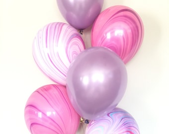 Pink and Purple Balloons | Girl Birthday Balloons | Princess Balloons | Princess Party Decor | Pink and Purple Boutique Balloons