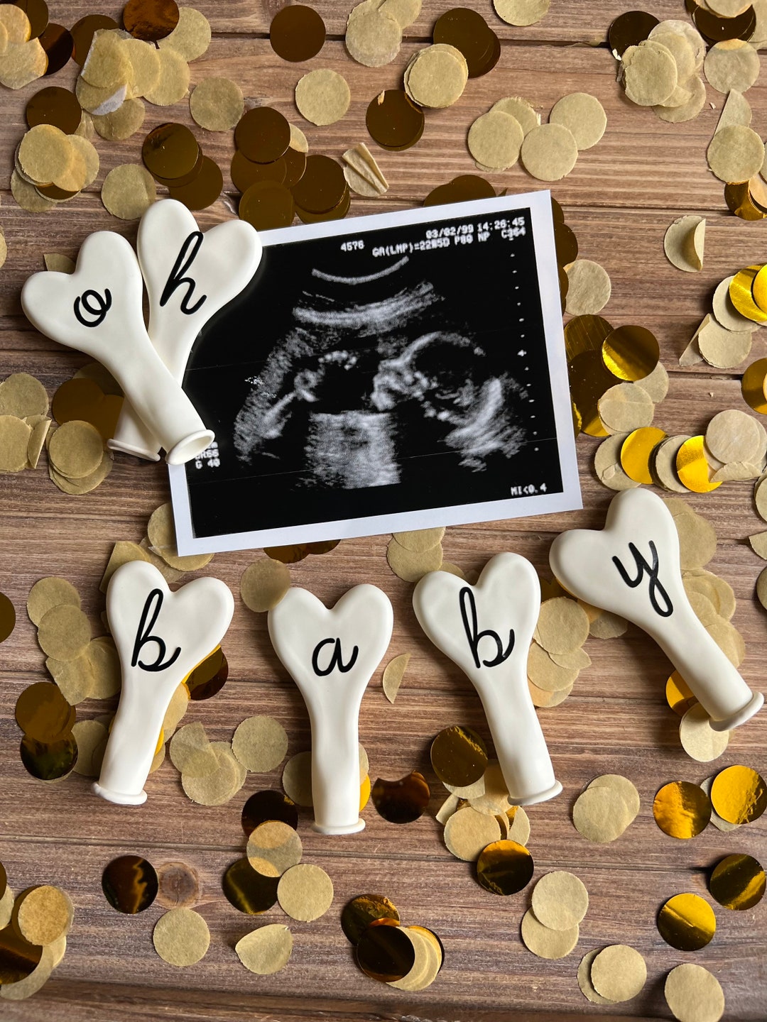 Baby Announcement Balloons 5 Latex Heart Balloons Gender Reveal