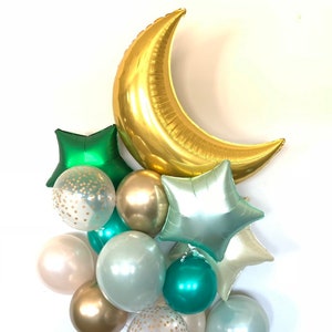 Twinkle Little Star Balloons | Twinkle Little Star Baby Shower Decor | Sage Green Balloons | Sage Green & White Balloons | Light Green Baby