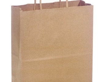 Kraft Gift Bags | 8” x 4.75” x 10” Sized Kraft Bags | Kraft Shopping Bags | Boho Favor Bags | Little Pumpkin Favor Bags