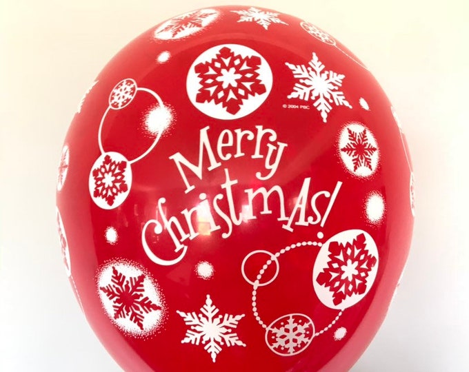 Merry Christmas Balloons | Red Christmas Balloons | Snowflake Balloons | Christmas Party Decor | Kids Christmas Party