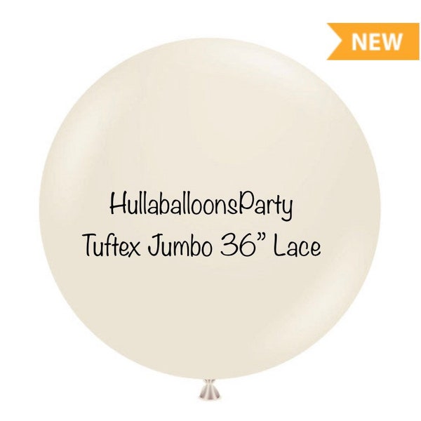 Jumbo Cream Latex Balloons | Large Ivory Balloon | 36" Tuftex Lace Balloons | Cream Bridal Shower Decor | Large Cream Wedding balloons