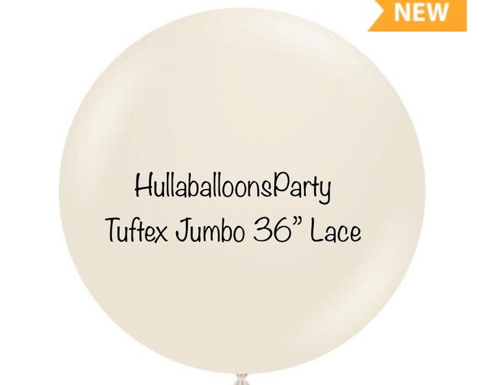 Jumbo Cream Latex Balloons | Large Ivory Balloon | 36" Tuftex Lace Balloons | Cream Bridal Shower Decor | Large Cream Wedding balloons