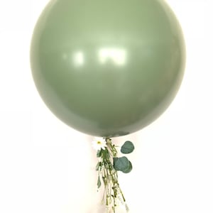 Jumbo Eucalyptus Green Balloons | 24" Light Green Balloon | Large Green Balloons | Dark Sage Green Bridal Shower Decor | Eucalyptus Wedding