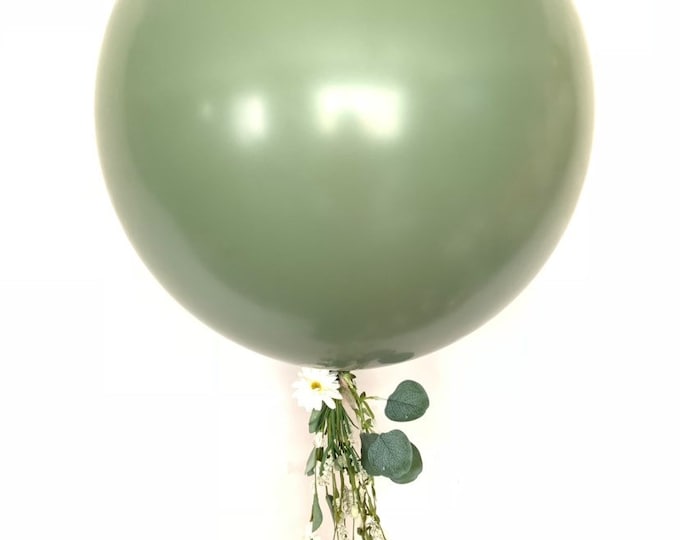 Jumbo Eucalyptus Green Balloons | 24" Light Green Balloon | Large Green Balloons | Dark Sage Green Bridal Shower Decor | Eucalyptus Wedding