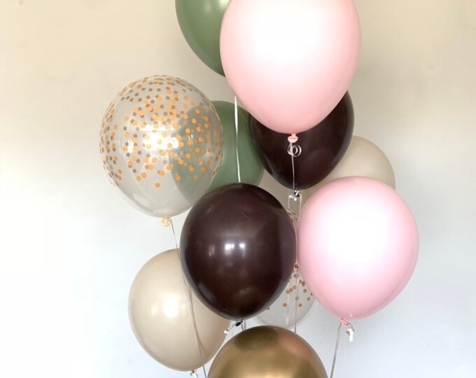 Green and Pink Balloons | Woodland Balloons | Pink Camo Balloons | Woodland Baby Shower Decor | Camouflage Baby Shower
