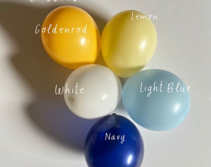 Yellow and Navy Balloons | Create Your Own Garland Balloons | She Found Her Main Squeeze Bridal Shower | Lemon Baby Shower | Amalfi Coast