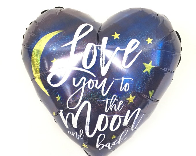 Love You To The Moon And Back Baby Shower Decor| Moon and Star Balloons | Navy Balloons | Heart Balloons | Twinkle Little Star