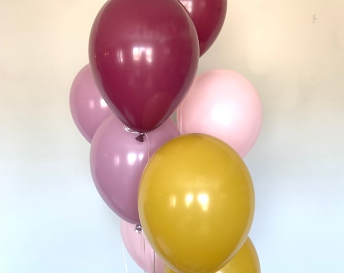 Mauve and Burgundy Balloons | Sangria Balloons | Mauve Bridal Shower | Burgundy Graduation Balloons