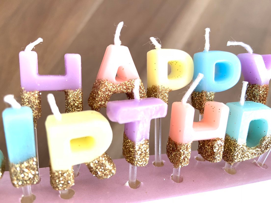 Happy Birthday Candles Rainbow Happy Birthday Candles Modern Cake