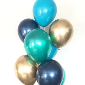 Green and Navy Balloons | Navy and Gold Balloons | Teal Bridal Shower Decor | Its A Boy Baby Shower Decor | Teal and Navy Birthday