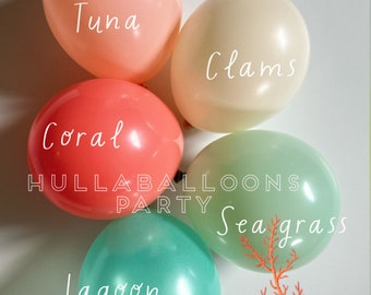 Coral Balloons | Under The Sea Birthday | Beach Gender Reveal Baby Shower | Coral and Aqua Birthday | Baby on Board | Coral Bridal Shower