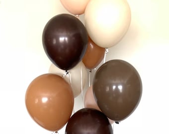 Muted Brown Balloon Bouquet | Neutral Wedding, Bridal Shower Decor