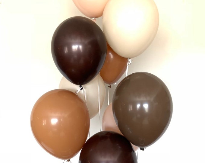 Muted Brown Balloons | Neutral Balloons | Nude Balloons | Dried Palms Bridal Shower Decor | Mocha and Chocolate | Tan and Brown