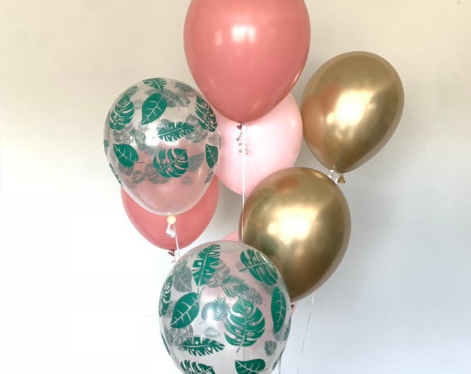 Tropical Pink Balloons | Matte Pink Balloons | Tropical Bridal Shower | Dusty Rose Baby Shower Decor