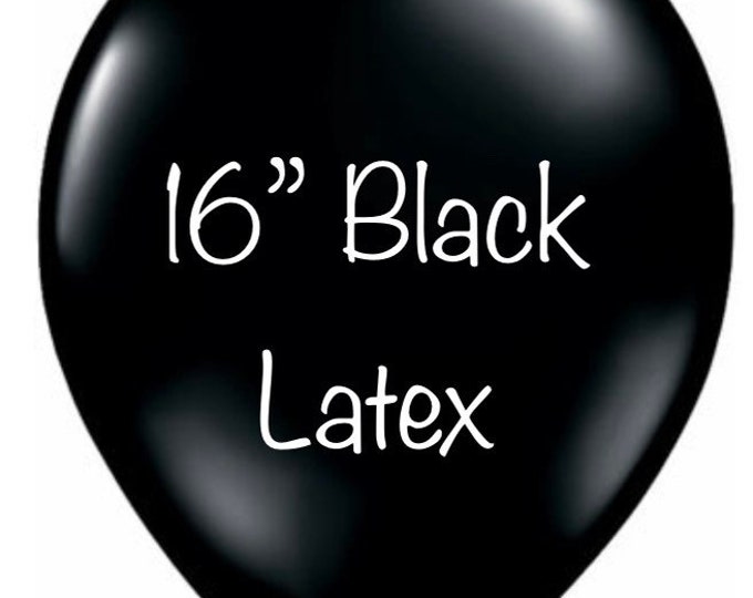 16 inch Black Balloons | Black Latex Balloons | Black Birthday Party | Black Bachelorette Party Decor