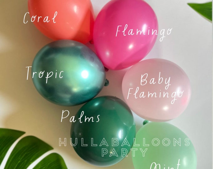 Let’s Flamingle Balloons | Pink Palms Birthday | Baby on Board Baby Shower | Balloons for Baby Block Boxes | Tropical Bridal Shower Decor