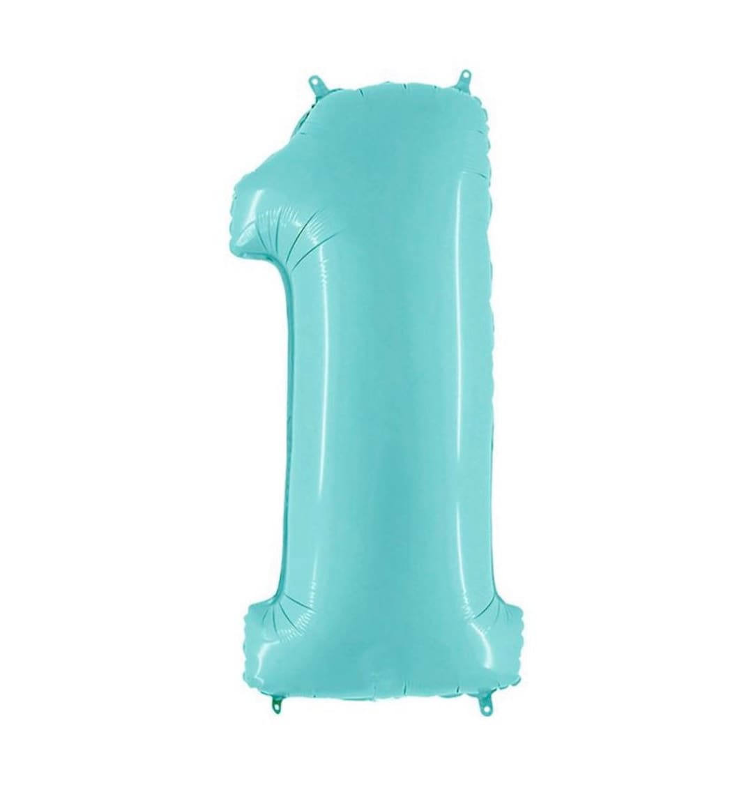 Light Blue Number 1 Balloon Blue First Birthday Balloons Mylar Number