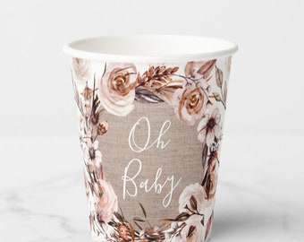 Eucalyptus Cups | Eucalyptus Baby Shower | Eucalyptus Bridal Shower | Green Bridal Shower Decor | Eucalyptus Paper Cups