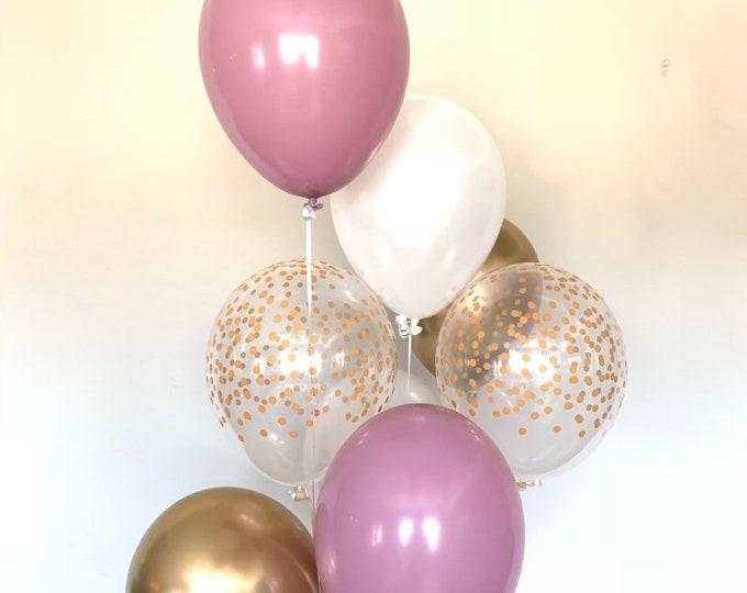 Canyon Rose Balloons | Dusty Mauve Balloons | Dusty Lavender Bridal Shower Decor | Gender Reveal Baby Shower