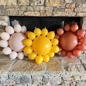 Little Sunshine Balloons / Primo viaggio intorno al sole Compleanno Little Sunshine Baby Shower / Desert Sun / Boho Sun Balloons / Ecco che arriva il