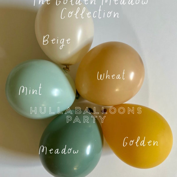 Green and Yellow Balloons | Twins Birthday | 40th Birthday Party | Garden Birthday Balloons | Neutral Baby Shower | Golden Meadow