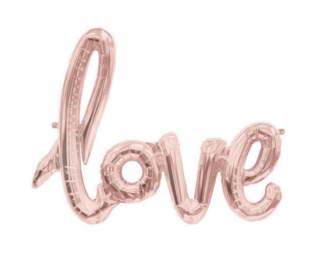 Rose Gold Love Script Balloon | Rose Gold Balloons | Airfill Love ...