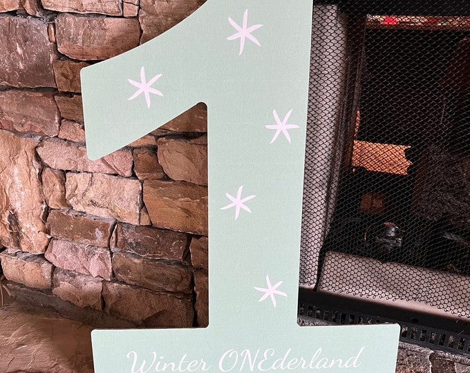Winter ONEderland 1 Sign | Winter First Birthday Sign | Snowflake Birthday | Winter ONEderland Number One Card Board Sign
